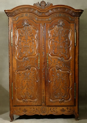 Armoire rennaise de mariage sign&eacute;e Croiz&eacute; dat&eacute;e 1806